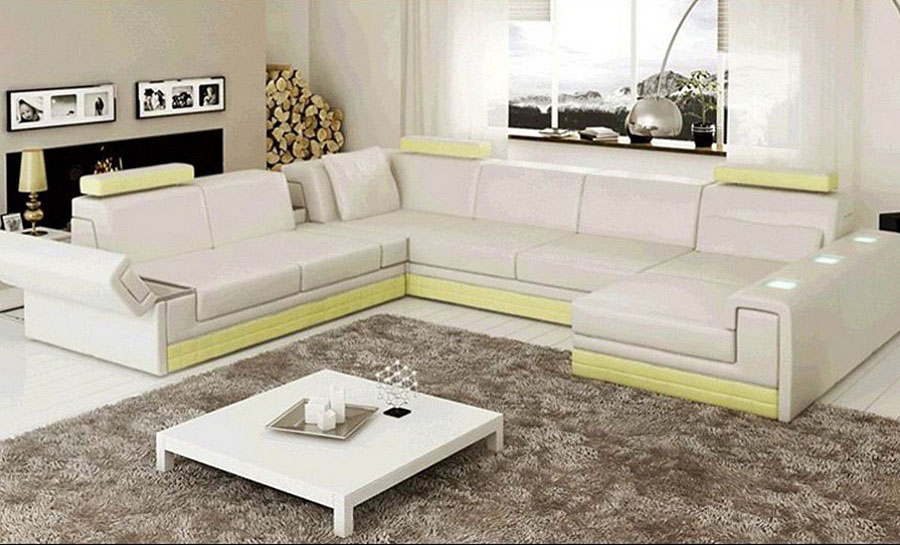 Yarra Leather Sofa Lounge Set